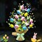 Lighted Easter Decorations 20'' Easter Egg Tree for Tabletop Decor, Timer Easter Tree Ornaments, Easter Artificial Tree for Centerpiece Table Indoor Outdoor Spring Home Decorations